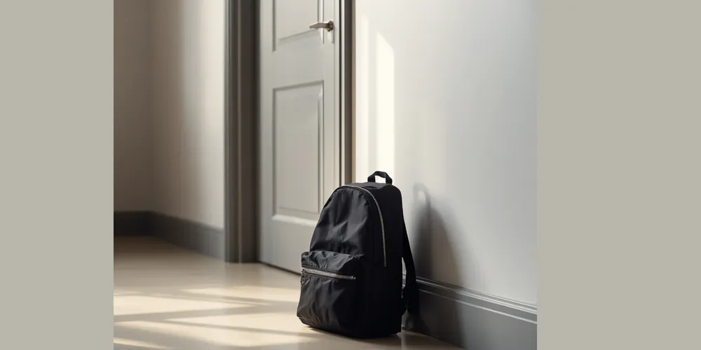 Mochila escolar en el suelo representando el trabajo infantil y la falta de acceso a la educación